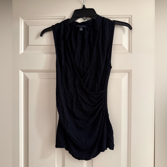 Banana Republic Tops - Banana Republic Navy Sleeveless Draped Wrap-Front Camisole